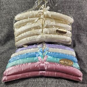 Whitmor Satin Padded Hangers White and Pastel Rainbow 15” 20pcs, 2 Pack Unopened